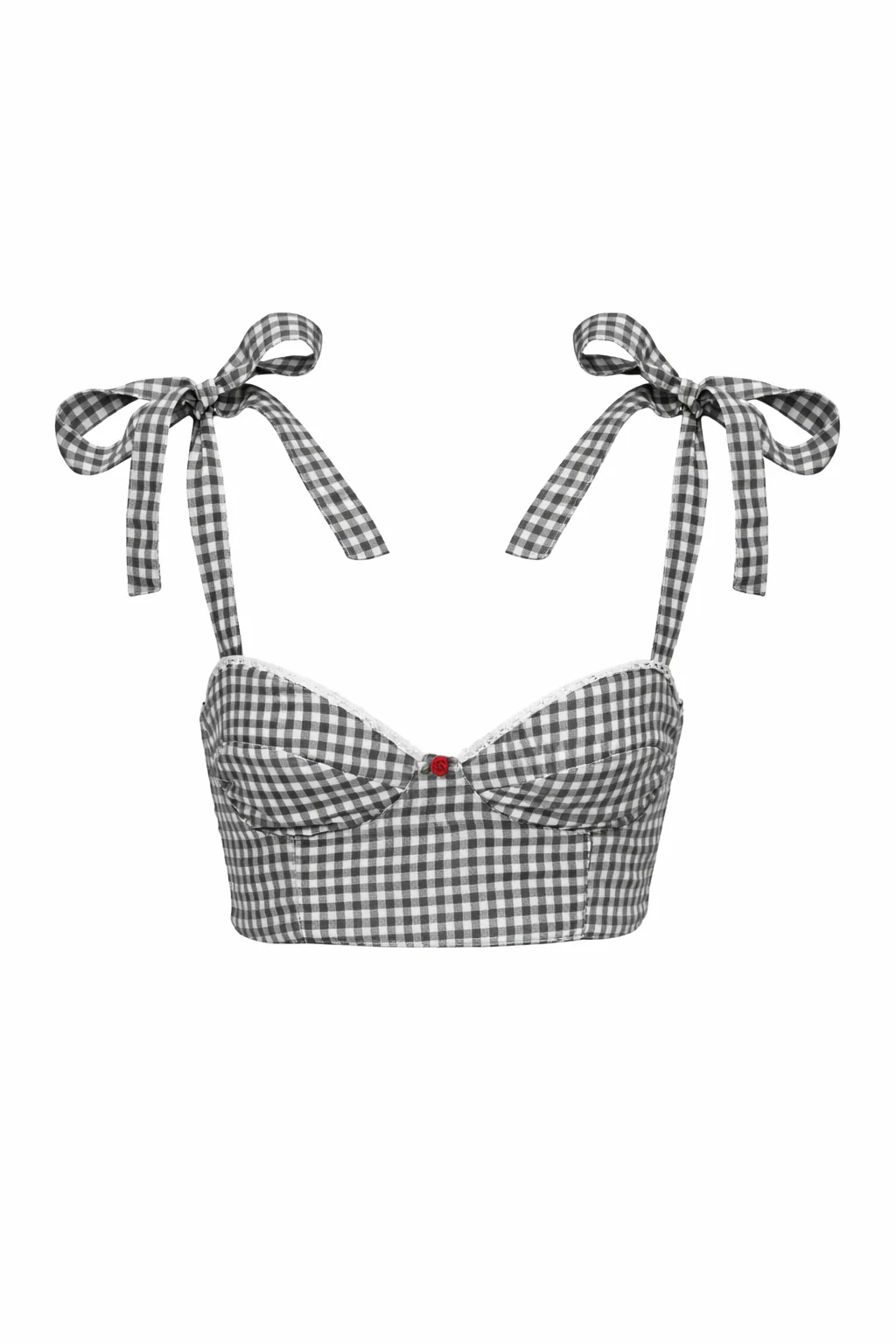 ALBA BLACK & WHITE GINGHAM - TOP - Image 4