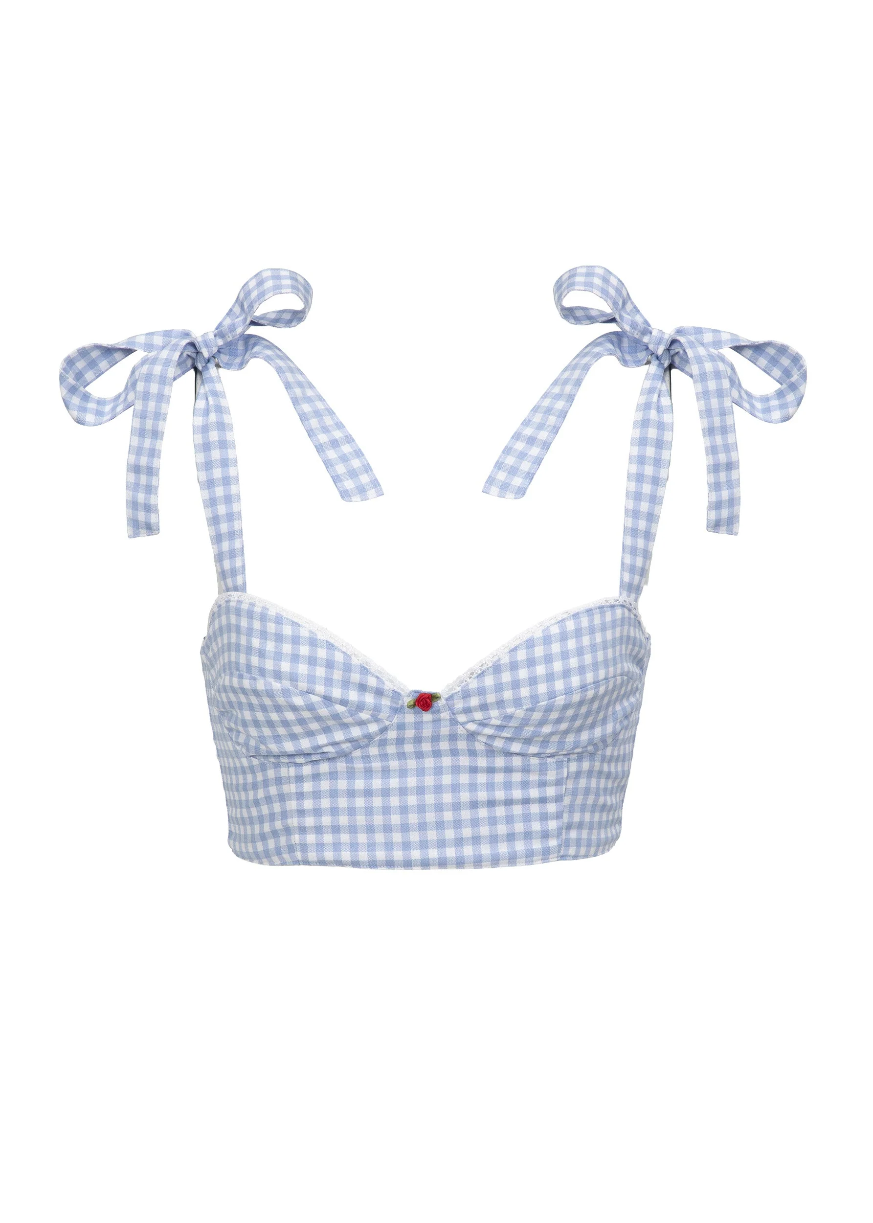 ALBA LIGHT BLUE GINGHAM - TOP - Image 6