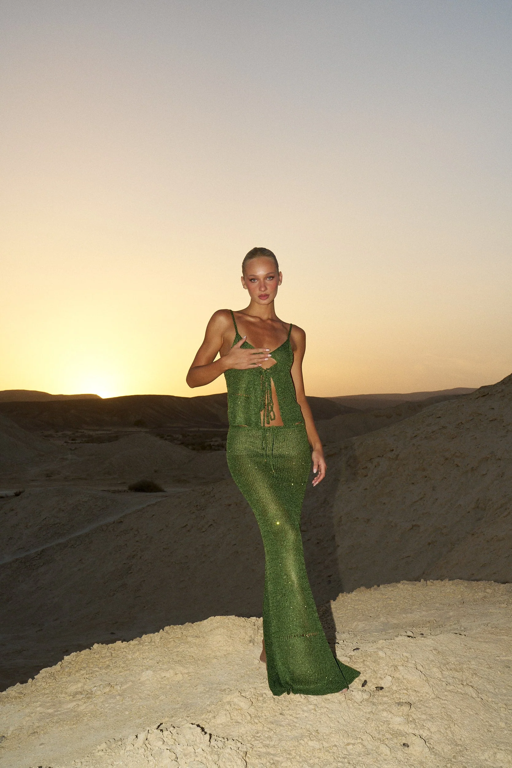ASTRA GLITTER JUNGLE GREEN - SKIRT - Image 3