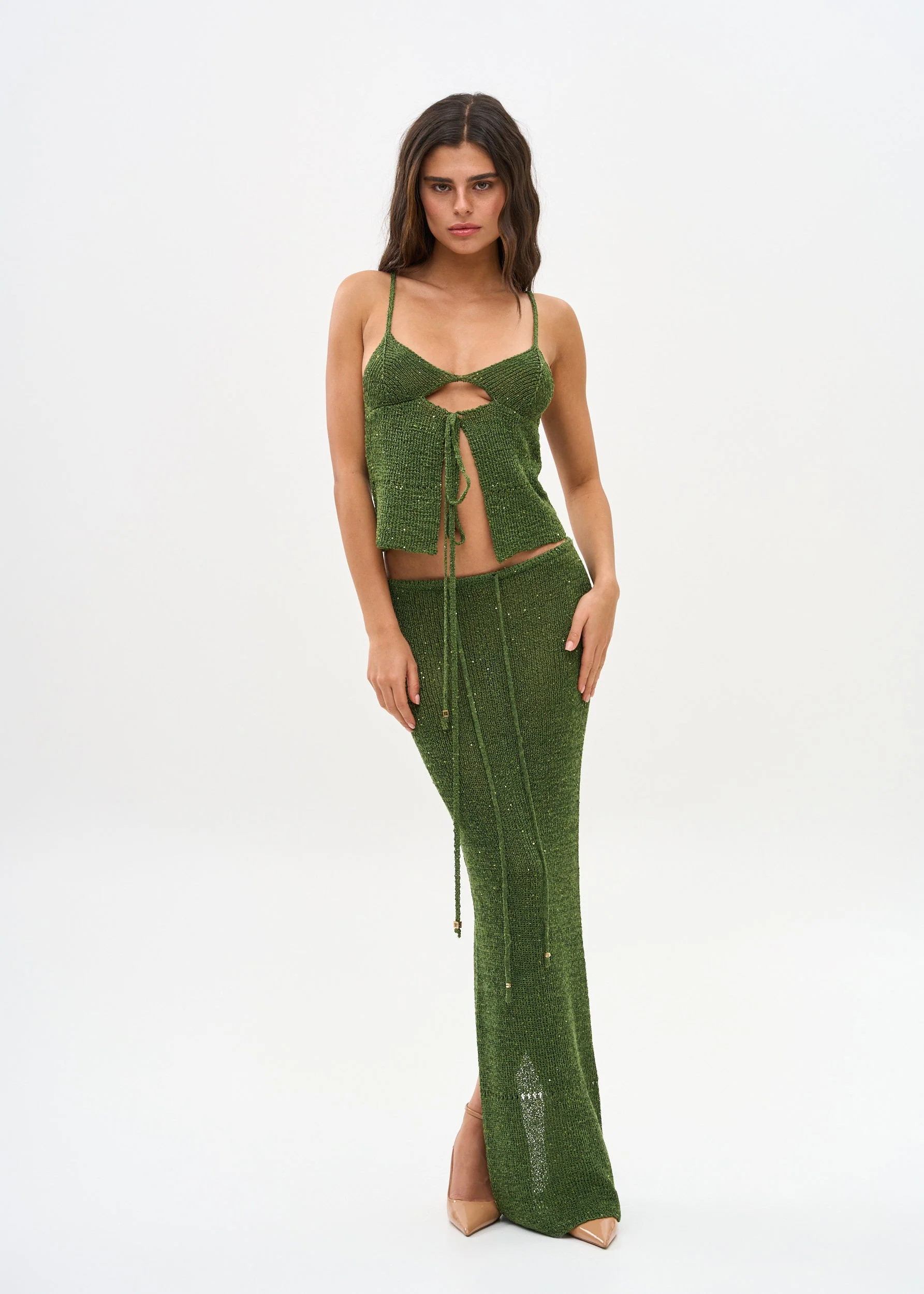 ASTRA GLITTER JUNGLE GREEN - SKIRT - Image 5