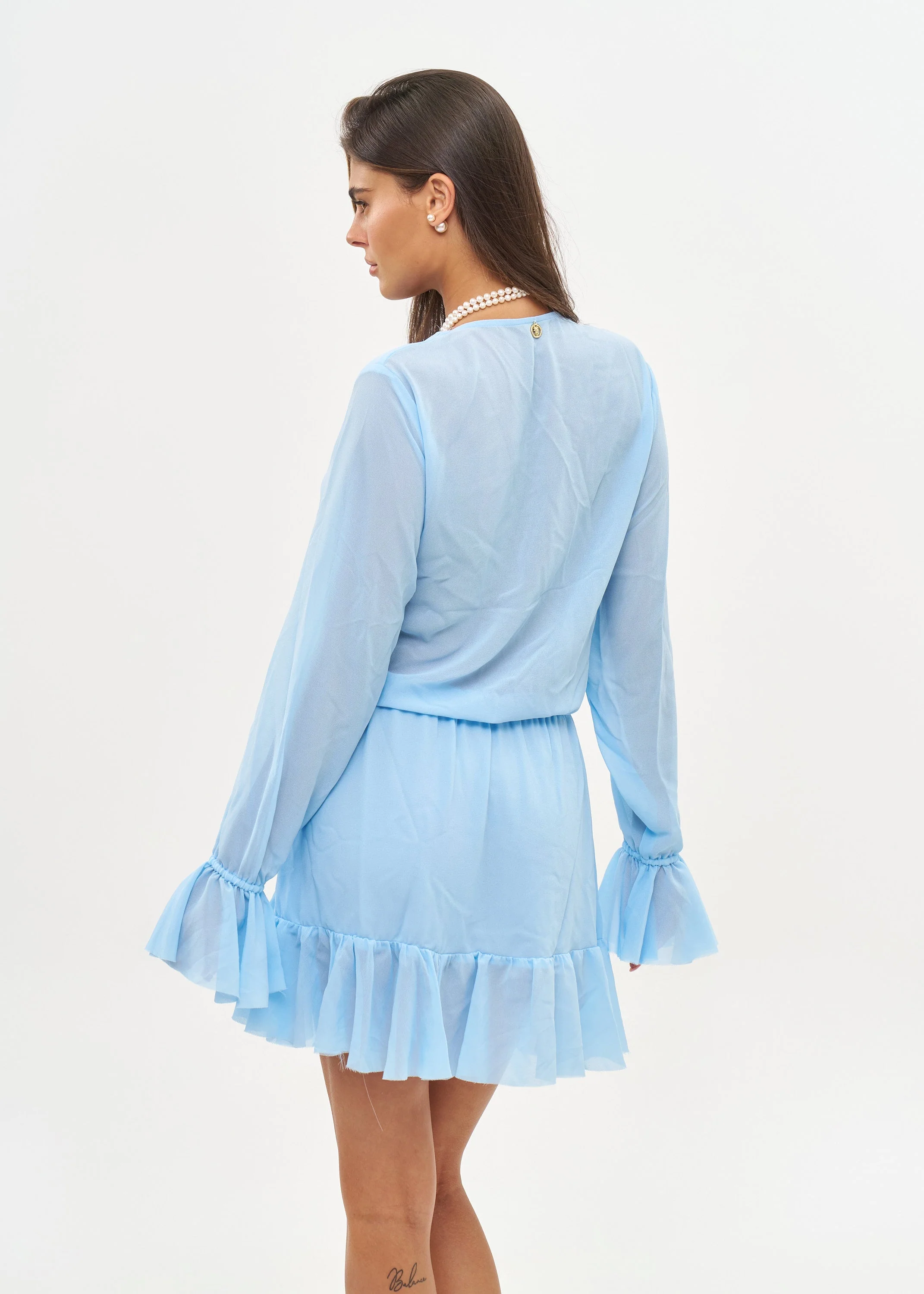 BELLEN RUFFIED PACIFIC BLUE - MINI DRESS - Image 5