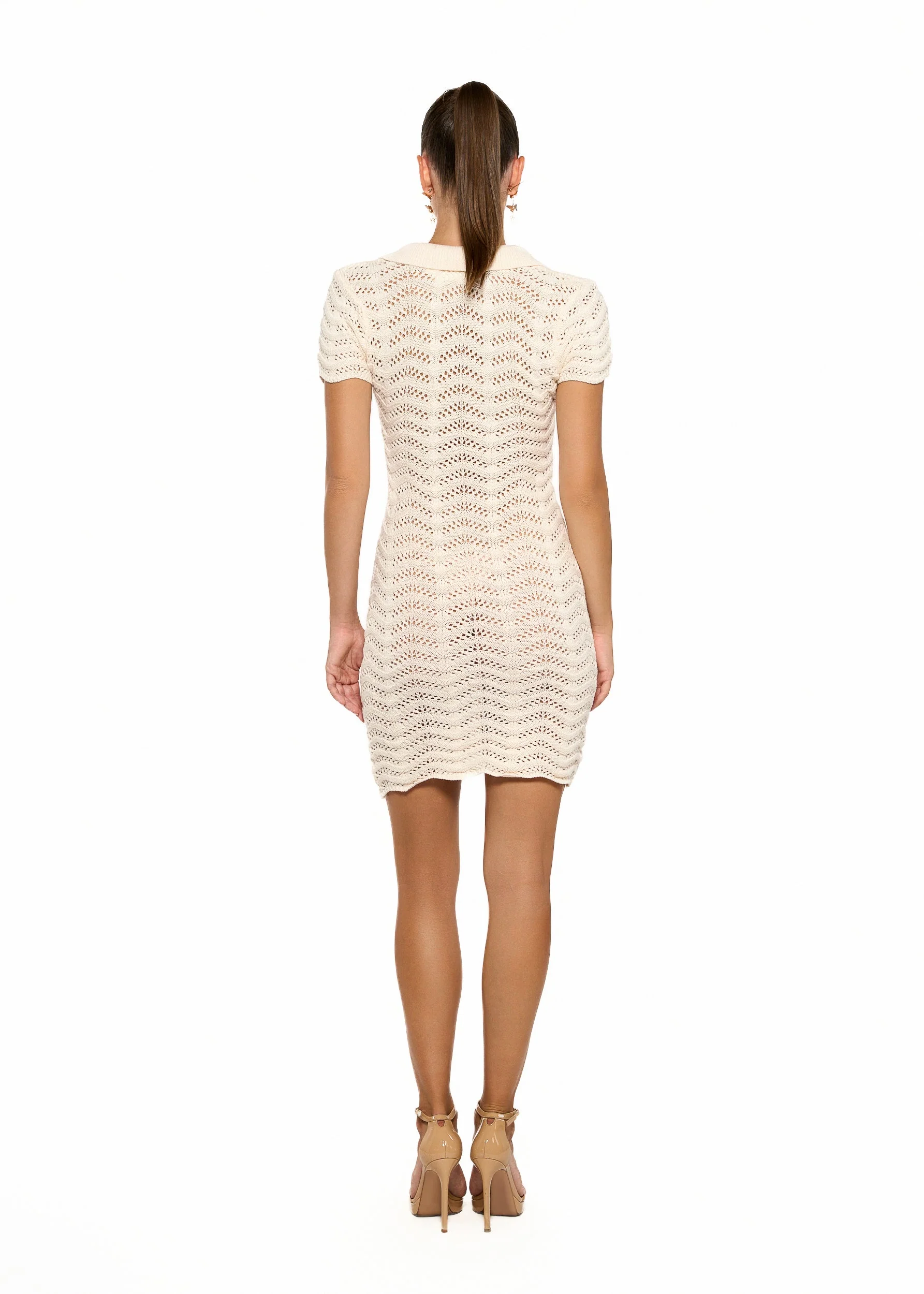 COCO KNITTED IVORY STRIPES - MINI DRESS - Image 5